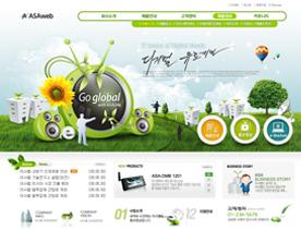 韩国ASAweb绿色环保科技企业PSD模板