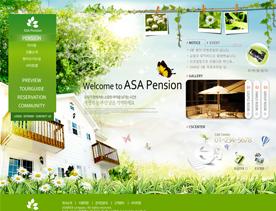 韩国世外桃园度假酒店别墅网站PSD模板下载