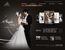 韩式浪漫！韩国婚纱摄影映像馆摄影机构网站PSD