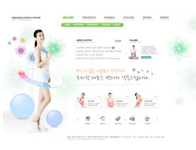 韩国清爽瑜伽保健网站PSD模板