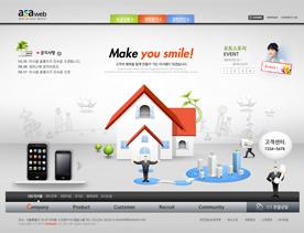 家！韩国家居建筑企业网站PSD模板下载