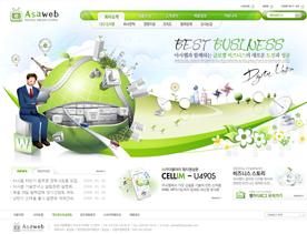 韩国卡通商务类网站PSD模板下载