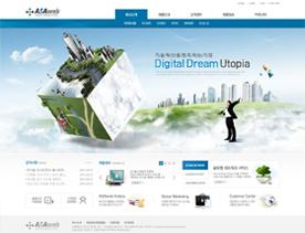 韩国通信通讯科技企业网站PSD模板-立方体