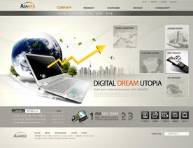 韩国电子科技数码产品展示网站PSD模板-灰色调