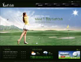 球杆里面出生活！韩国高尔夫球休闲运动网站PSD模板