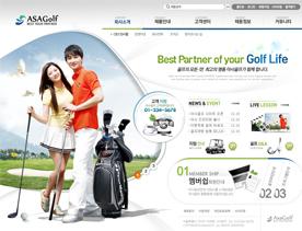品质休闲生活！韩国高尔夫运动网站PSD模板