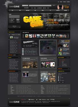 韩国黑色游戏APP软件网站PSD模版下载