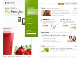 韩国清爽干净型养生美食企业网站PSD模板下载。