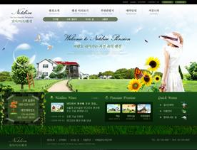 漂亮的绿色草地为背景，适应做企业网站。