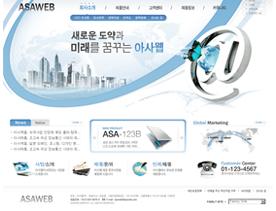 韩国动感线条设计-企业网站模板