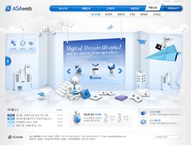 韩国立体空间设计-企业公司网站PSD