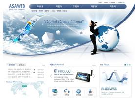 韩国商务企业公司网站PSD模板