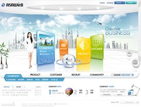 韩国大型电子公司企业网页PSD模板下载