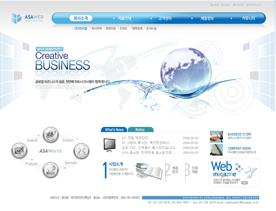韩国蓝色调-企业公司网站PSD下载