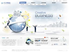 韩国商业科技网站PSD模板下载