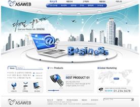 韩国电子科技商务公司网站PSD模板