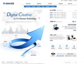韩国漂亮数据公司网站PSD模板-企业箭头