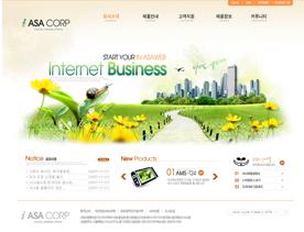 清爽的设计！韩国企业集团网站PSD模板下载