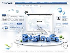 韩国商务企业公司网站PSD模板-立体字体字母