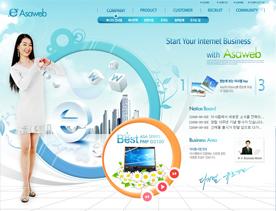 韩国互联网公司网站PSD模板-女性展示