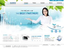 韩国清爽型产品展示企业网站PSD模板