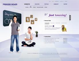 韩国青年创业企业网站PSD模板