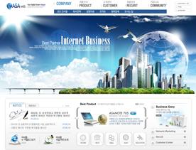 韩国大气金融企业集团网站PSD模板