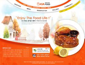 韩国餐饮美食类网站PSD模板下载