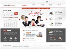 学习网！韩国教育门户资讯类PSD模板-清爽红色系