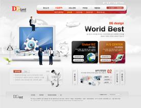 韩国互联网科技企业网站PSD模板-红色+灰色