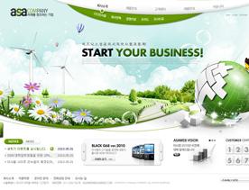 春色满园！韩国电力能源企业集团网站PSD模版下载
