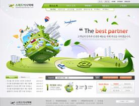 韩国工程机械类企业网站PSD模版-立方体-魔方
