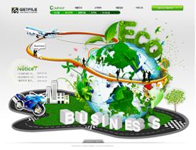 韩国科技产品网站PSD模版-地球仪+立体字