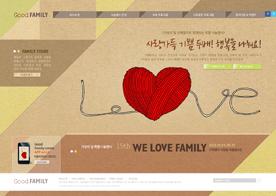 完美家庭！韩国爱情婚纱类企业网站PSD模板下载。